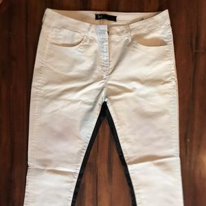 Women’s 3x1 Jeans. White with black inner seam.